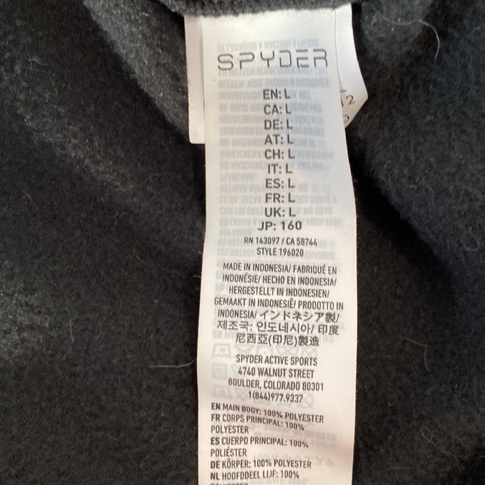 Youth Spider Fleece Large- Black - Picture 3 of 4